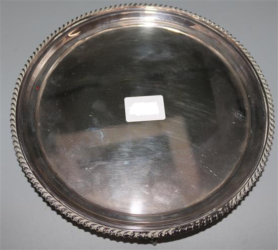 A 1960s silver circular salver by James Dixon & Sons, 12 oz.